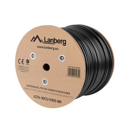 LANBERG Bobina de Cable de Red Cat6 FTP Exterior Negro 305m
